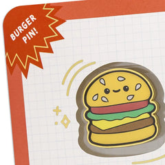 Party Your Buns Off Birthday Card With Hamburger Pin