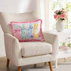 Pastel Bunnies Reversible Pillow, 14x20