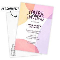 Artsy Color Collage Flat Birthday Invitation