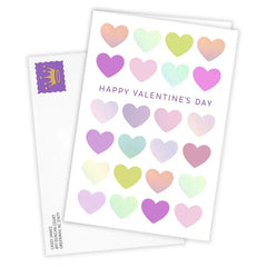 Pastel Hearts Custom Valentine's Day Card