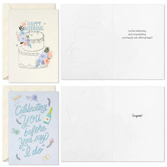 Celebrating the Happily-Ever-Aftering Assorted Engagement and Wedding Cards, Pack of 16