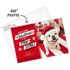Paw-Some Pet Flat Christmas Photo Card