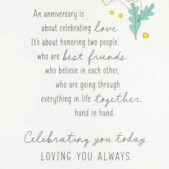 Hand in Hand Anniversary Card for Couple