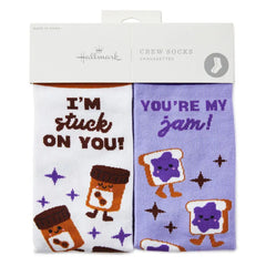 Peanut Butter and Jelly Better Together Funny Crew Socks