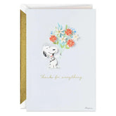 Peanuts® Snoopy With Flower Bouquet Thank-You Card