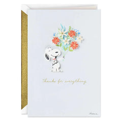 Peanuts® Snoopy With Flower Bouquet Thank-You Card