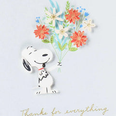 Peanuts® Snoopy With Flower Bouquet Thank-You Card