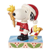 Jim Shore Peanuts Snoopy and Woodstock Santas Figurine, 6.1"