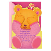 Peek-a-Boo Bear First Birthday Card for Her