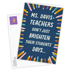 Pencils Custom Thank-You Card From Student
