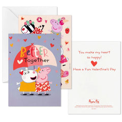 Peppa Pig Kids Assorted Valentines With Stickers, Pack of 24