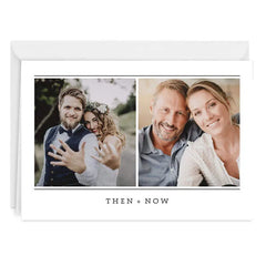 Personalized Black Lines on White Photo Card