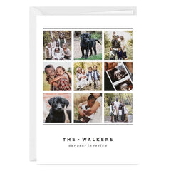 Personalized Lines on White Photo Collage Photo Card