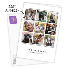 Personalized Lines on White Photo Collage Photo Card