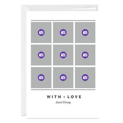 Personalized Lines on White Photo Collage Photo Card