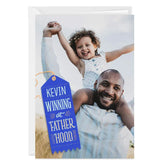 Personalized Winning at Fatherhood Photo Card