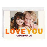 Personalized Bold and Bright Love You Photo Card