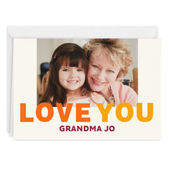 Personalized Bold and Bright Love You Photo Card