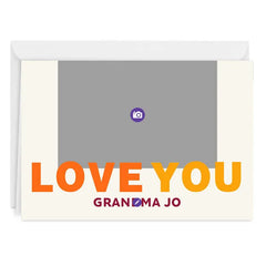 Personalized Bold and Bright Love You Photo Card