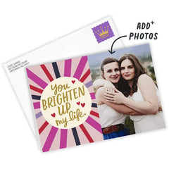 Personalized You Brighten Up My Life Love Photo Card