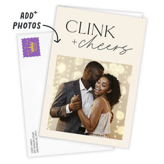 Personalized Clink and Cheers Congratulations Photo Card