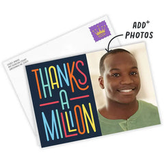 Personalized Thanks a Million Thank-You Photo Card