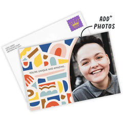 Personalized Colorful Shapes Photo Card