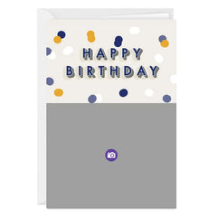 Personalized Happy Birthday Confetti Photo Card
