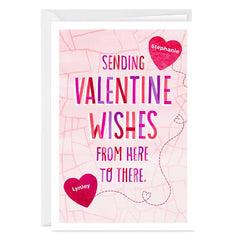 Wishes Here to There Custom Valentine’s Day Card