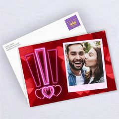 Personalized Exclamation Hearts Love Photo Card