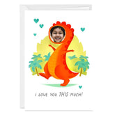 Personalized Fun Dinosaur Face Photo Card