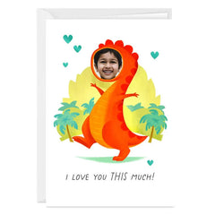 Personalized Fun Dinosaur Face Photo Card
