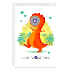 Personalized Fun Dinosaur Face Photo Card