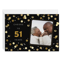 Personalized Confetti Number Celebration Photo Card