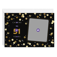 Personalized Confetti Number Celebration Photo Card