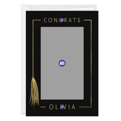 Personalized Gold Tassel Graduation Photo Card