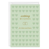 Hearts and Gold Rings Custom Wedding Card