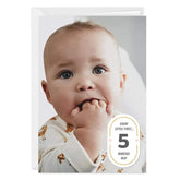 Personalized Milestone Badge with Hearts Photo Card