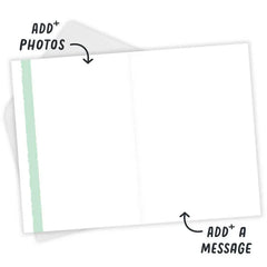 Personalized Mint Green Heart Frame Photo Card