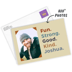 Personalized Orange Photo Corners Photo Card