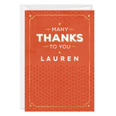 Personalized Many Thanks to You Thank-You Card