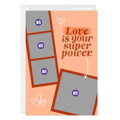 Personalized Love Is Your Super Power Photo Card