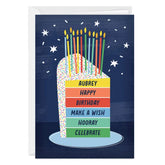 Personalized Fun and Colorful Cake Birthday Card