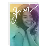 Personalized Rainbow Ombré Graduation Photo Card