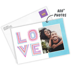 Personalized Rainbow Lettering Love Photo Card