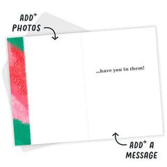 Personalized Red and Green Photo Collage Photo Card