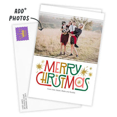 Personalized Retro-Style Merry Christmas Photo Card