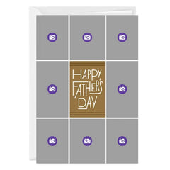 Modern Photo Grid Custom Father's Day Card