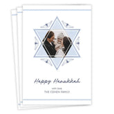 Elegant Star of David Flat Hanukkah Photo Card