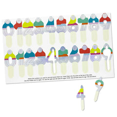 Blue and Green Confetti Cake Pick-a-Number Customizable Pop-Up Birthday Card